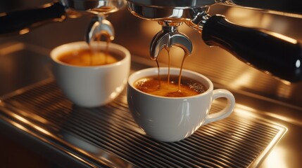 The Brewing Coffee in Cups