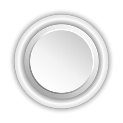 white button isolated on transparent background PNG file resource graphic.