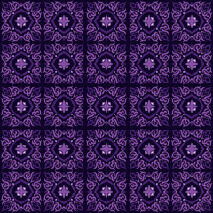 alavera pattern. Indian patchwork. Azulejos portugal. Tile Pattern With Purple and Black Color