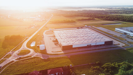 Logistics hubs with parking and driveways