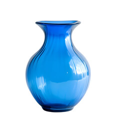 Blue glass vase isolated on white background. 
