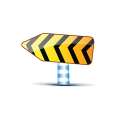 Turn Left Road sign, Street sign, Traffic sign icon vector template