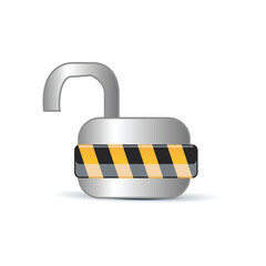 Open Padlock Vector Icon. Lock Concept Illustration. Security Icon.