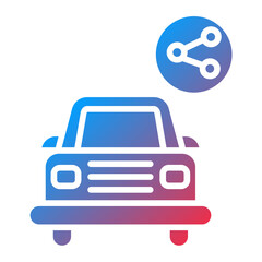 Car Sharing Vector Icon Style