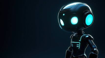 Obraz premium Futuristic Robot Character with Glowing Features