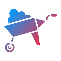 Wheelbarrow Vector Icon Style