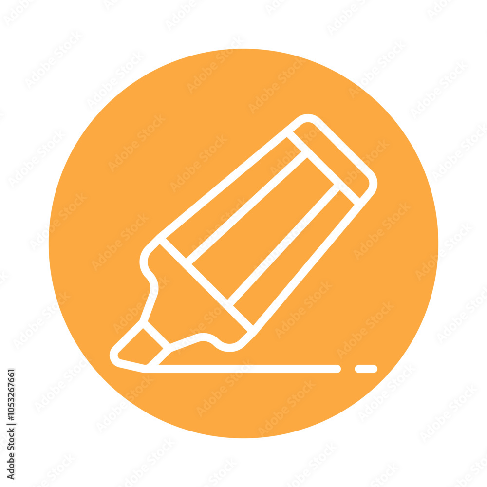 Poster highlighter vector outline circle design icon. workplace symbol on white background eps 10 file