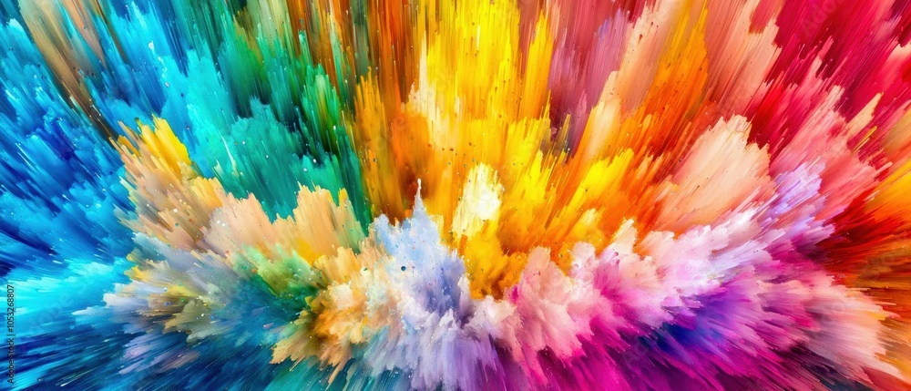 Poster An explosion of vibrant colors creating a dynamic abstract background.