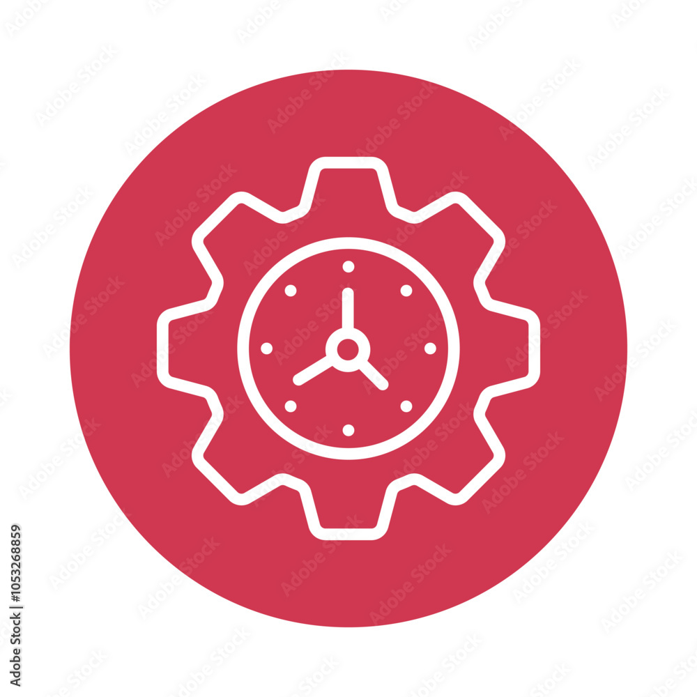 Poster time management vector outline circle design icon. workplace symbol on white background eps 10 file