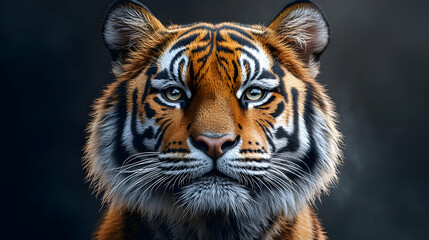 Fototapeta premium Close-up Portrait of a Tiger's Face Illustration