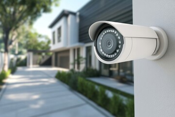 Security Camera on wall on a house.
