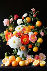 Vibrant Floral Still Life in a Classic Vase