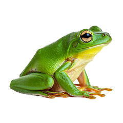 Fototapeta premium Realistic Green Tree Frog Illustration On Transparent Background 