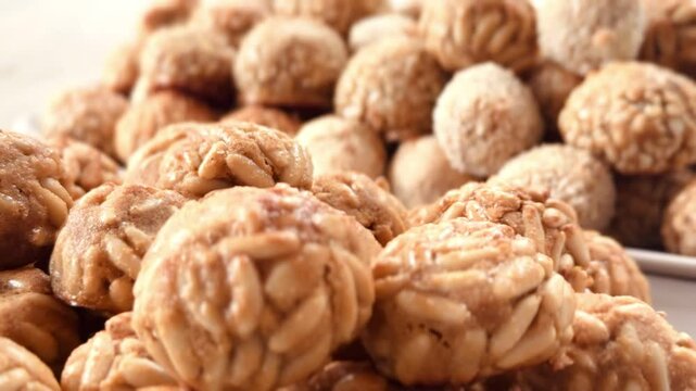 Panellets baked on a white background.