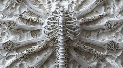 Alien Bio-Organic Sculpture: Intricate details of a bio-organic alien sculpture, reminiscent of bone and intricate carvings.  A surreal and captivating image for sci-fi, fantasy, or art projects. 