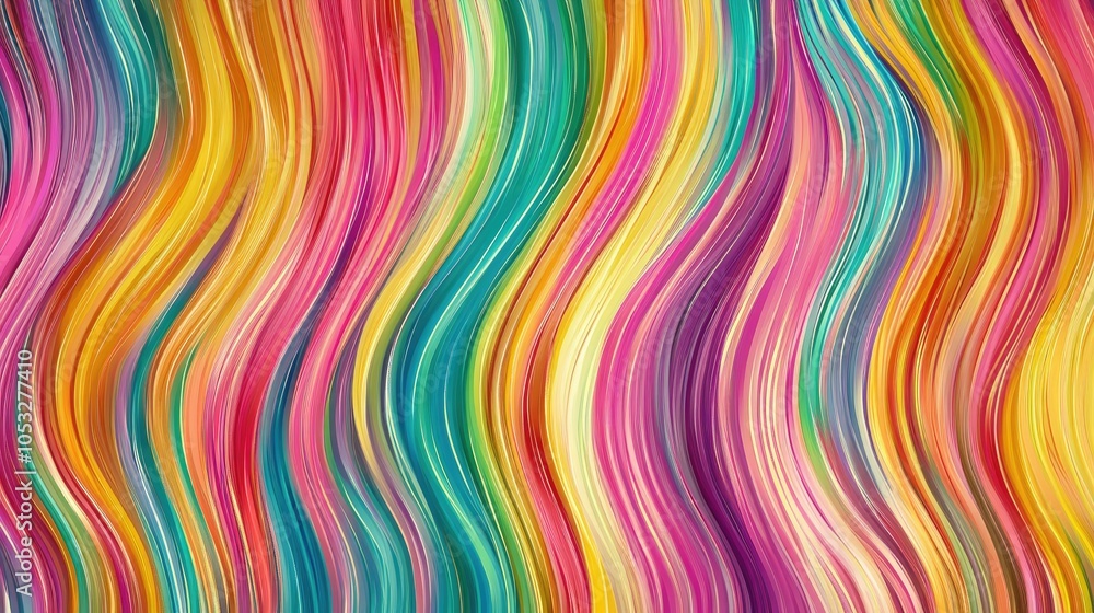 Poster colorful, flowing lines creating a seamless abstract background with a modern and dynamic look.