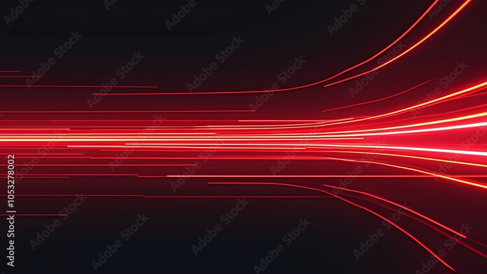 Poster red glowing light effect on black background.. abstract horizontal gradient line with lens flare.
