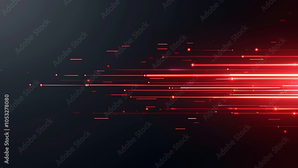 Poster red glowing light effect on black background.. abstract horizontal gradient line with lens flare.