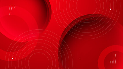 red geometric abstract background with circles composition