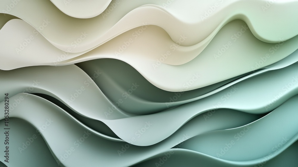 Poster gradient waves in a seamless abstract background with a soft, dynamic movement in various shades.