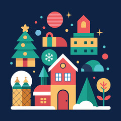 Fototapeta premium christmas night city