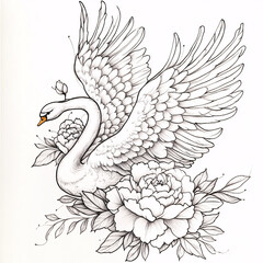 Fototapeta premium black and white peacock