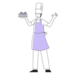 Pastry Dessert Chef Making Cromboloni