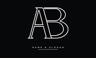 AB, BA Abstract Letters Logo Monogram