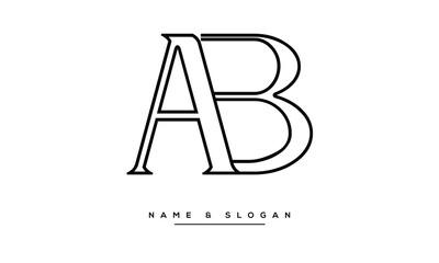 AB, BA Abstract Letters Logo Monogram
