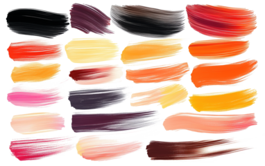 set of paint strokes