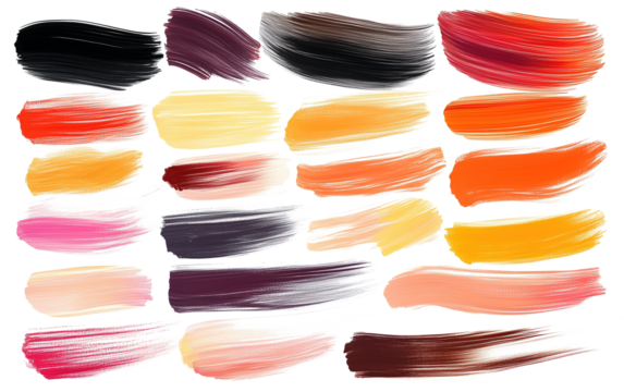 set of paint strokes