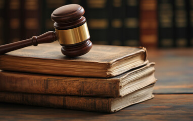 Obraz premium gavel and books