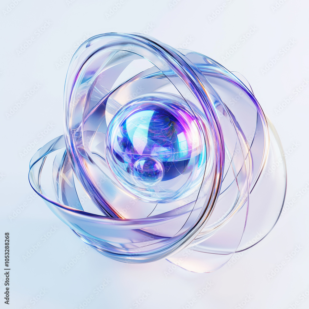 Poster abstract futuristic holographic element rendering