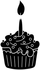 birthday illustration dessert silhouette pastry logo bakery icon sweet outline cake food celebration holiday party candle cream anniversary decoration shape for vector graphic background