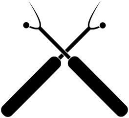 sewing illustration craft silhouette tailor logo design icon machine outline sew thread fabric cushion pin handmade equipment textile cloth shape for vector graphic background