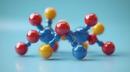 Abstract 3D Rendering of Colorful Spheres Connected by Tubes