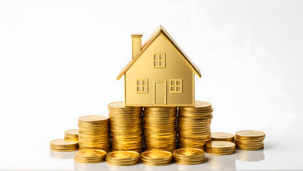 Golden Houses on Coin Stacks