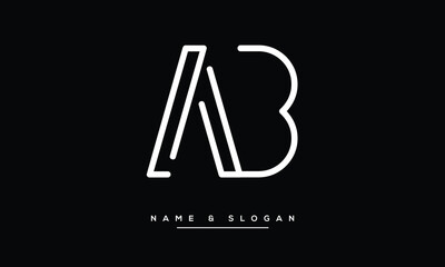 AB, BA Abstract Letters Logo Monogram