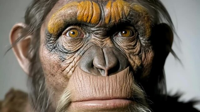 Early existence: displaying prehistoric life focused on primitive man, basic living conditions, and the connection to nature in a time long past.