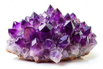 Fototapeta premium Raw Amethyst Cluster,isolated on white background