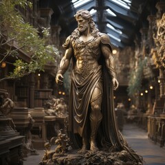 Obraz premium Hyper-Realistic Golden Statue Photography Capturing Every Detail