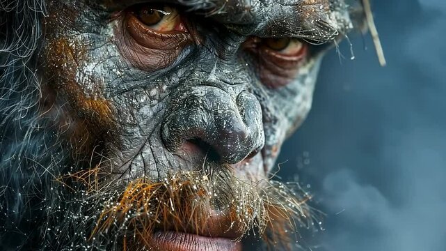 Early existence: displaying prehistoric life focused on primitive man, basic living conditions, and the connection to nature in a time long past.