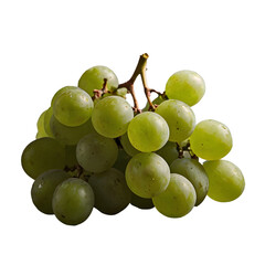 Fresh green grapes isolated on white.