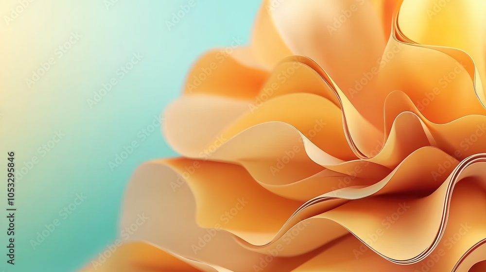 Leinwandbilder captivating flow of soft orange waves an abstract visual experience in design and art
