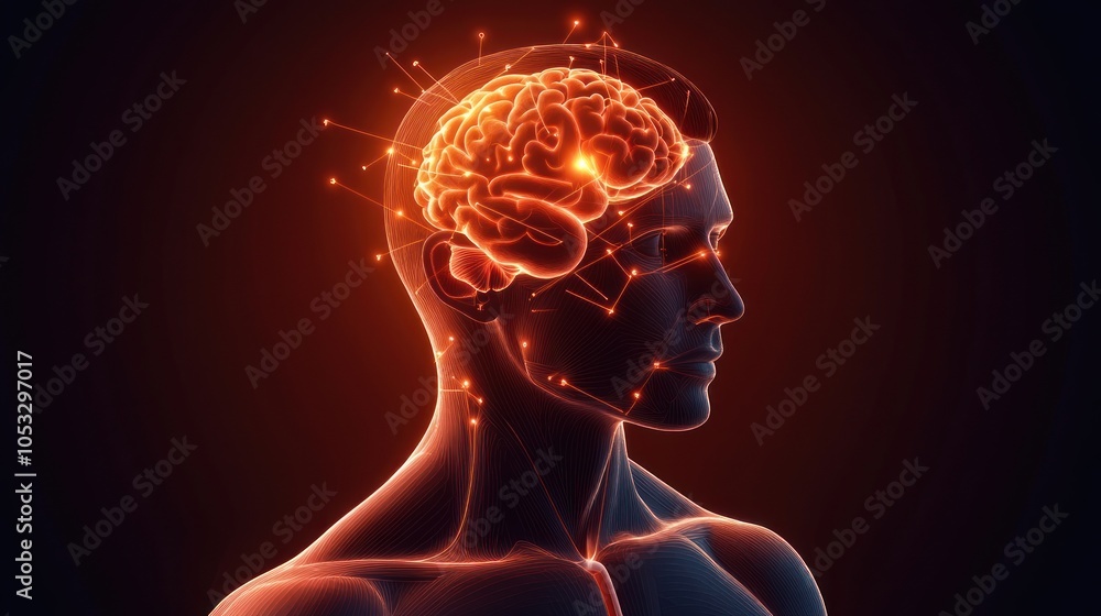 Leinwandbilder Exploring the intricacies of the human mind a visual representation of neural connections and cognitive functionality