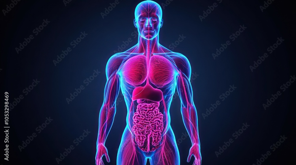 Aufkleber exploring the intricate human anatomy a colorful visualization of body systems and organs