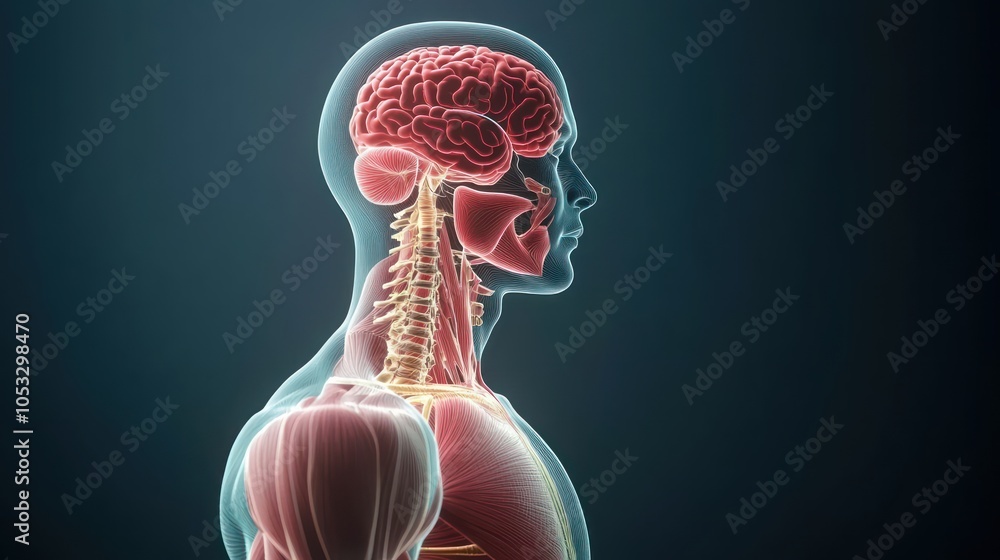 Aufkleber anatomical visualization of the human body a comprehensive study of brain and spine structure