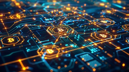 blue circuit board with bacground