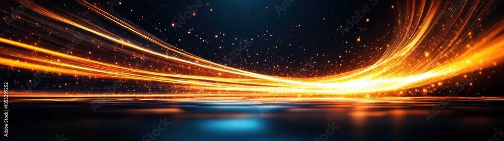 Poster dynamic light trails exploring the beauty of motion and energy in abstract artistry