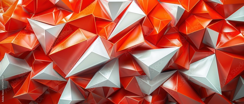 Poster abstract geometric pattern in red and white. ai.